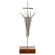 Tisch Kreuz mit auferstandenen Christus aus versilberten Metall. s4