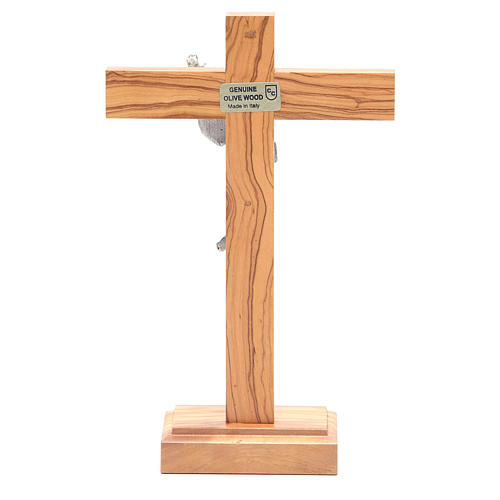Tisch Kreuz mit auferstandenen Christus Metall und Holz. 4