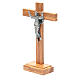 Tisch Kreuz mit auferstandenen Christus Metall und Holz. s2