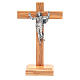 Chrystus Zmartwychwstały metal krucyfiks stojący drewno s1