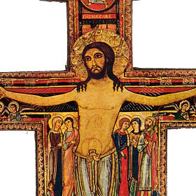 Crucifixo São Damião madeira com base