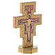 Kruzifix von San Damiano aus Holz mit goldenen Rand. s3