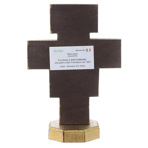 Crucifixo de mesa São Damião borda dourada 4