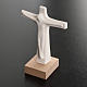 Tisch Kruzifix aus weissen Ton, 11cm. s2