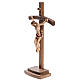 Crucifixo de mesa madeira Val Gardena cruz curva s2