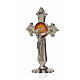Holy Spirit cross, pointed, in zamak and white enamel 7x4.5cm s4