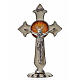 Holy Spirit cross, pointed, in zamak and white enamel 7x4.5cm s1