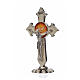 Holy Spirit cross, pointed, in zamak and white enamel 7x4.5cm s2