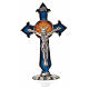 Croix Saint Esprit pointes à poser 7x4,5 cm zamac émail bleu s3