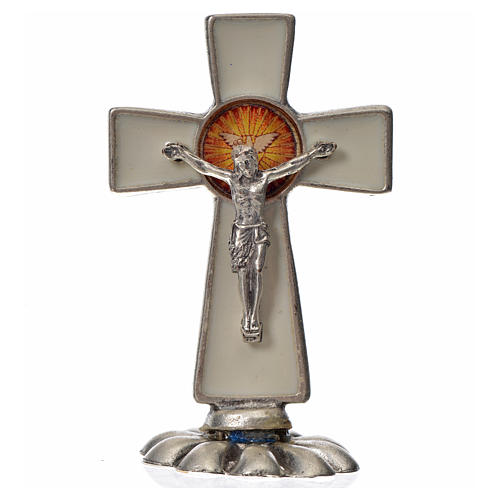 Tisch Kruzifix heiligen Geist 5,2x3,5cm Zama weißen Emaillack 3