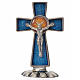 Croix Saint Esprit à poser 5,2x3,5 cm zamac émaillé bleu s1