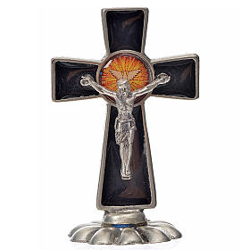 Tisch Kruzifix heiligen Geist 5,2x3,5cm Zama schwarzen Emaillack