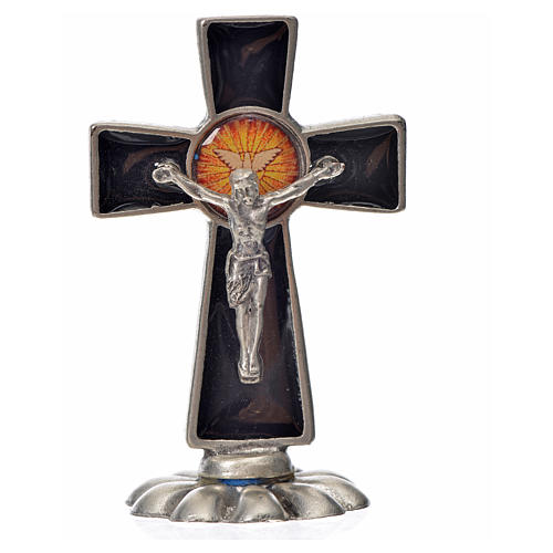 Holy Spirit cross, in zamak and black enamel 5.2x3.5cm 3