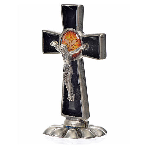 Croix Saint Esprit à poser 5,2x3,5 cm zamac émaillé noir 2