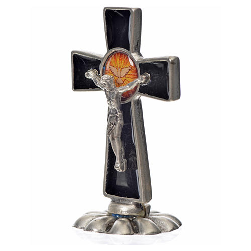 Croce Spirito Santo da tavolo smalto nero zama 5,2x3,5 cm 4