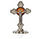 Holy Spirit table cross, trefoil in zamak and white enamel 5.2x3 s3
