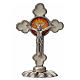 Holy Spirit table cross, trefoil in zamak and white enamel 5.2x3 s1