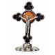 Holy Spirit table cross, trefoil in zamak and black enamel 5.2x3 s3