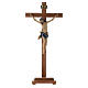 Cruz de mesa mod. Corpus madeira Val Gardena Antigo Gold s1