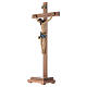 Cruz de mesa mod. Corpus madeira Val Gardena Antigo Gold s2