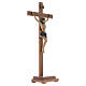 Cruz de mesa mod. Corpus madeira Val Gardena Antigo Gold s3