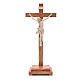 Natural wax table crucifix, Corpus model in Valgardena wood s1