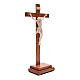 Natural wax table crucifix, Corpus model in Valgardena wood s3