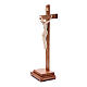 Natural wax table crucifix, Corpus model in Valgardena wood s2