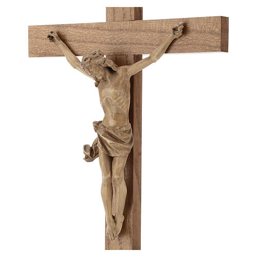 Patinated table crucifix, Corpus model in Valgardena wood 2