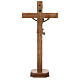 Patinated table crucifix, Corpus model in Valgardena wood s5