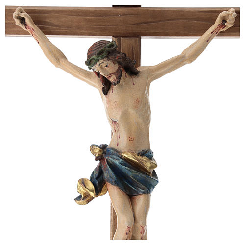 Sculpted table crucifix, Corpus model in antique gold Valgardena 2