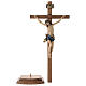 Sculpted table crucifix, Corpus model in antique gold Valgardena s6