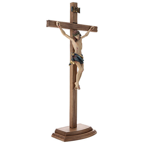 Croce da tavolo scolpito 25cm mod. Corpus legno Valgardena Antic 4