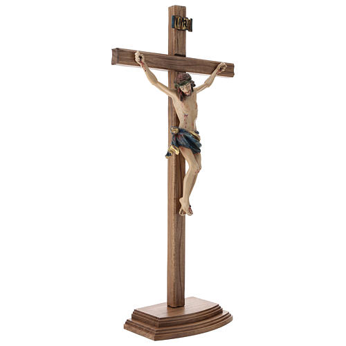 Cruz de mesa esculpida 25 cm mod. Corpus madeira Val Gardena Antigo Gold 4