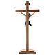 Cruz de mesa esculpida 25 cm mod. Corpus madeira Val Gardena Antigo Gold s5