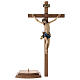 Cruz de mesa esculpida 25 cm mod. Corpus madeira Val Gardena Antigo Gold s6