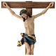 Sculpted table crucifix, Corpus model in antique gold Valgardena s2