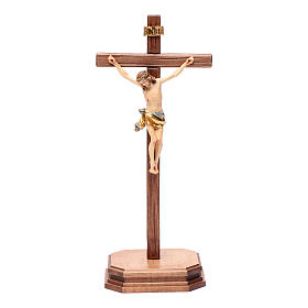 Krzyż na stół rzeóbiony mod. Corpus drewno Valgardena malowany.