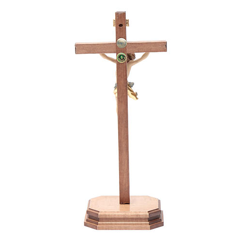 Cruz de mesa esculpida mod. Corpus madeira Val Gardena colorida 4