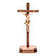 Sculpted table crucifix, Corpus model in painted Valgardena wood s1