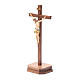Sculpted table crucifix, Corpus model in painted Valgardena wood s2