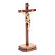 Sculpted table crucifix, Corpus model in painted Valgardena wood s3