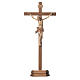 Crucifix à poser sculpté bois patiné multinuances mod. Corpus s1