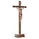 Crucifix à poser sculpté bois patiné multinuances mod. Corpus s2