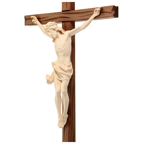 Sculpted table crucifix, Corpus model in natural wax Valgardena 4