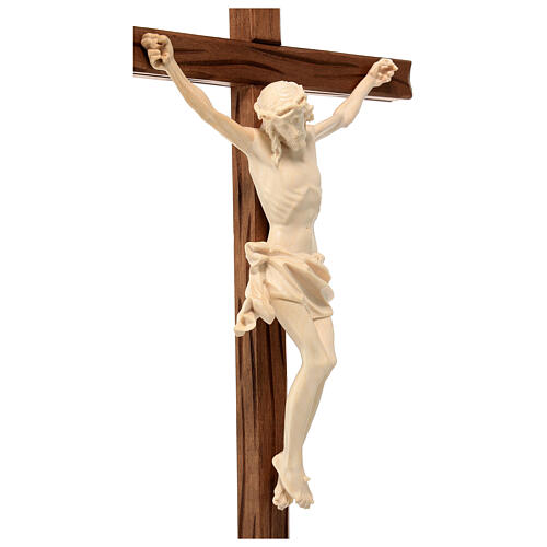 Sculpted table crucifix, Corpus model in natural wax Valgardena 6
