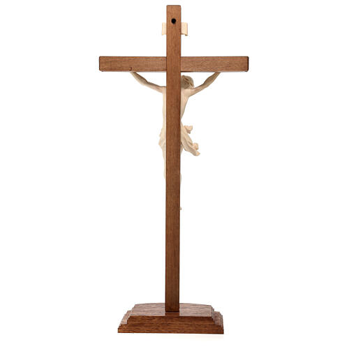 Sculpted table crucifix, Corpus model in natural wax Valgardena 7