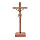 Cruz de mesa esculpida mod. Corpus madeira patinada Val Gardena s1