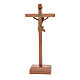 Cruz de mesa esculpida mod. Corpus madeira patinada Val Gardena s4