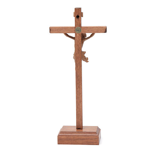Sculpted table crucifix, Corpus model in patinated Valgardena wo 4